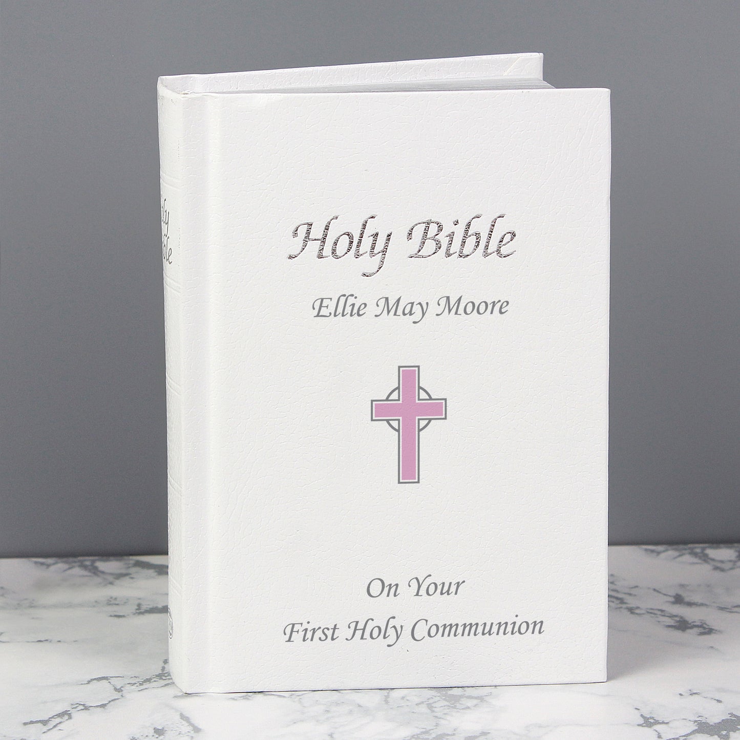 Personalised Pink Cross Holy Bible - Christening/Communion