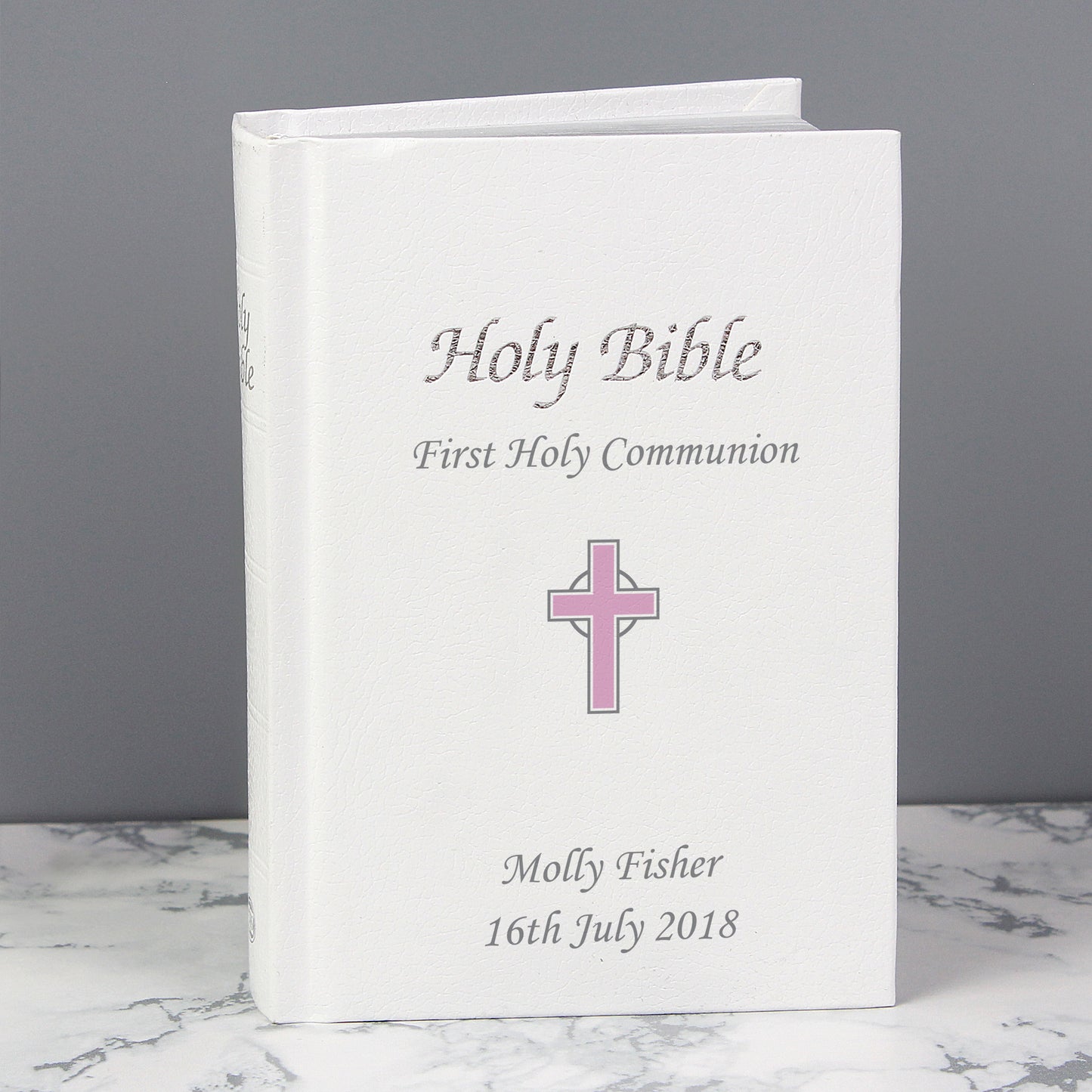 Personalised Pink Cross Holy Bible - Christening/Communion