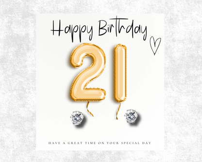 21st Birthday Silver Cubic Zirconia Earrings & Gift Box