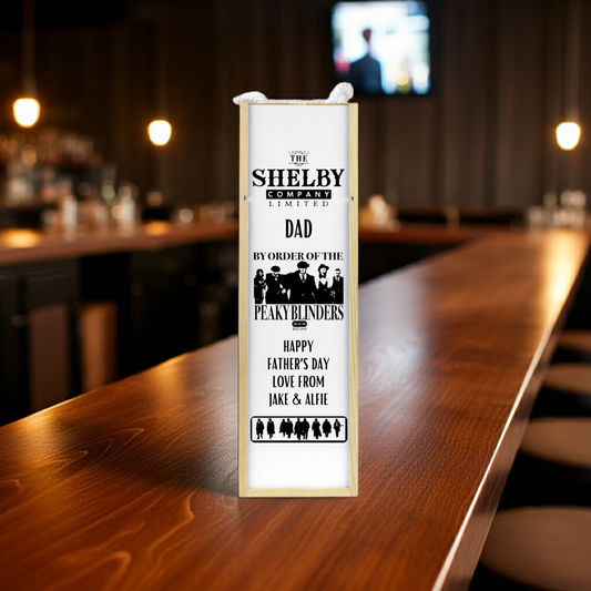 Personalised Wooden Wine Bottle Gift Box - Peaky Blinders Design