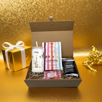 Personalised 80th Birthday Design Frosted Glass Tumbler Hamper Gift Box