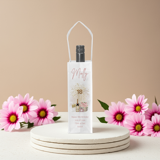 Personalised Bottle Gift Bag - 18th Birthday Champagne & Perfume