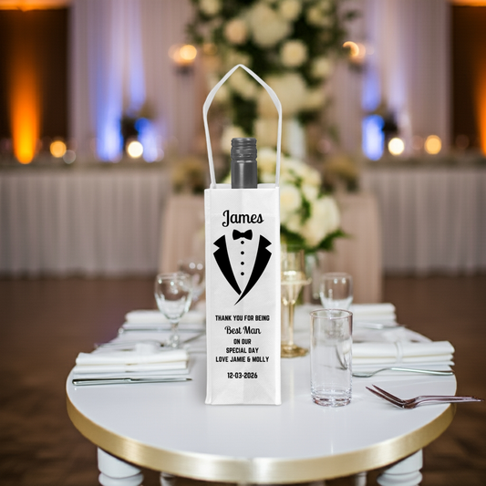 Personalised Bottle Gift Bag - Best Man Wedding
