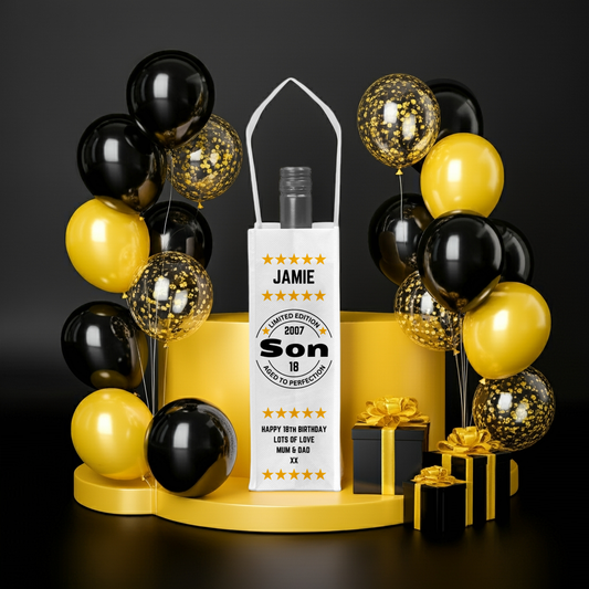 Personalised Bottle Gift Bag - Birthday SON