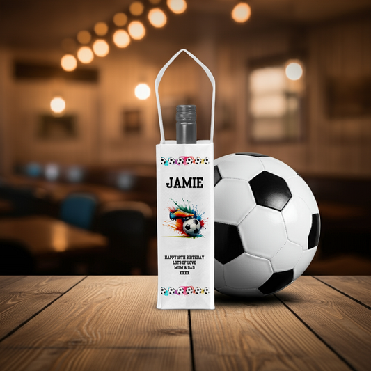 Personalised Bottle Gift Bag - Football Boot Design