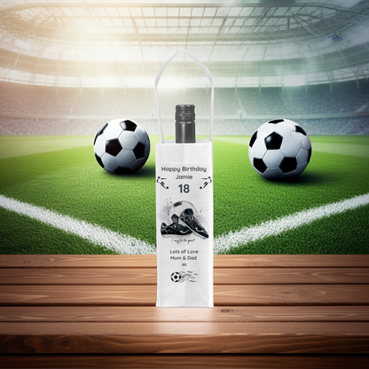 Personalised Bottle Gift Bag - Football Crazy Design