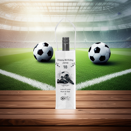 Personalised Bottle Gift Bag - Football Crazy Design