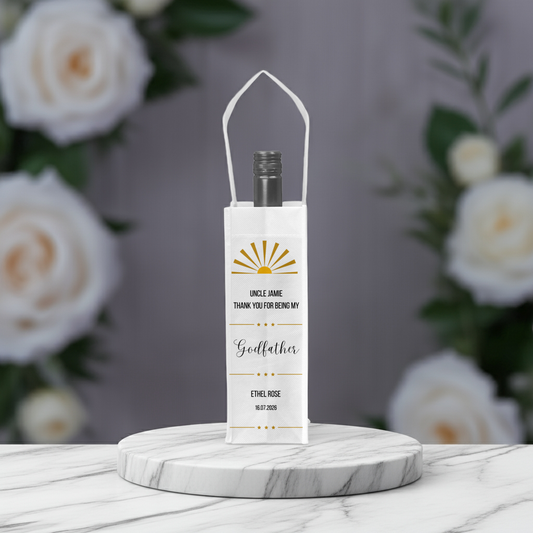 Personalised Bottle Gift Bag - Godfather Thank You