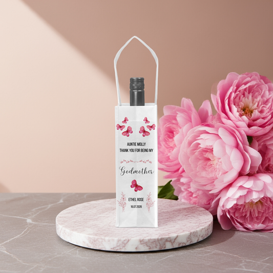 Personalised Bottle Gift Bag - Godmother Thank You