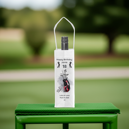 Personalised Bottle Gift Bag - Golf Design