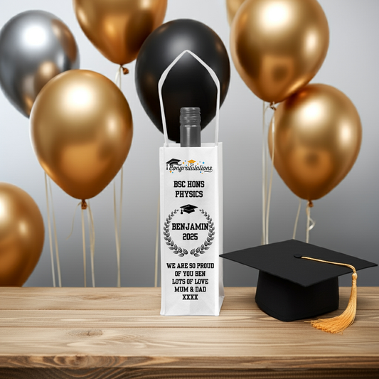 Personalised Bottle Gift Bag - Graduation