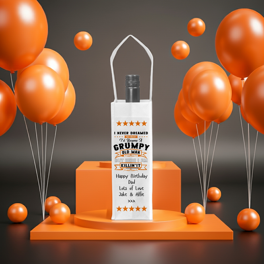 Personalised Bottle Gift Bag - Grumpy Old Man Design