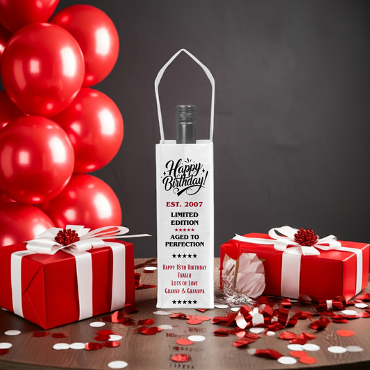 Personalised Bottle Gift Bag - Limited Edition Birthday