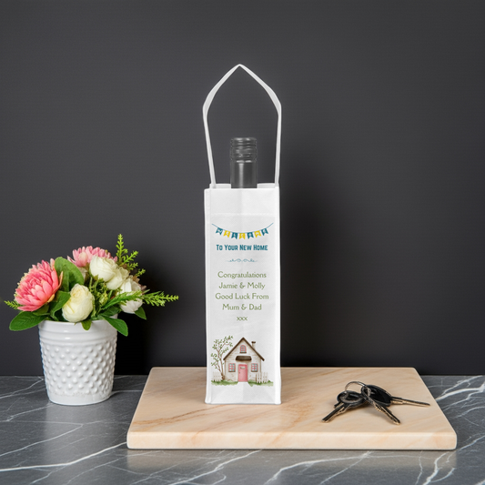 Personalised Bottle Gift Bag - New Home Design