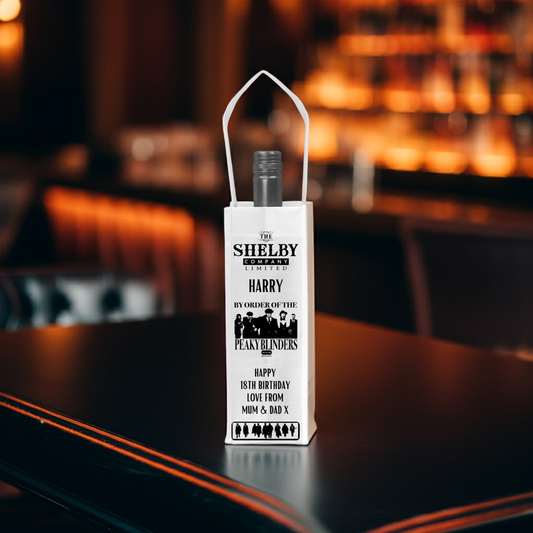 Personalised Bottle Gift Bag - Peaky Blinders
