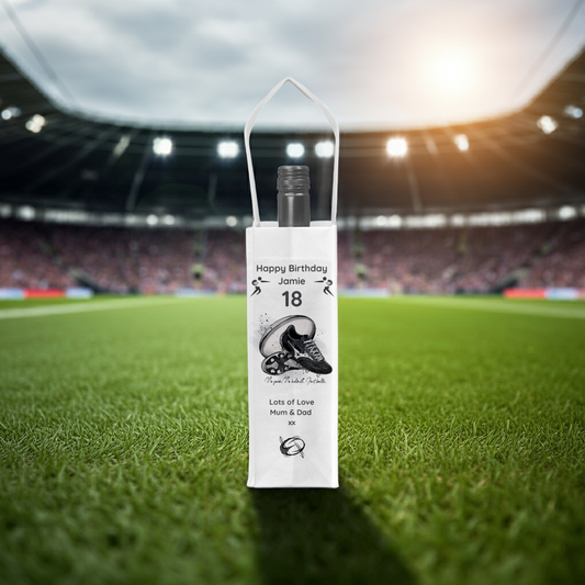Personalised Bottle Gift Bag - Rugby Design