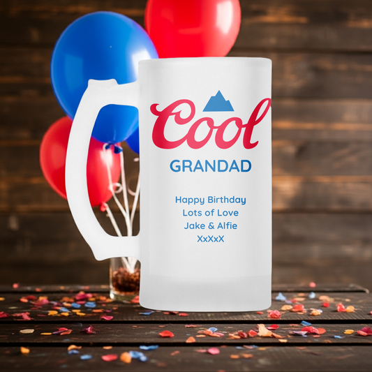 Personalised Frosted Glass Tankard (0.8 Pint) - Coors Beer Design