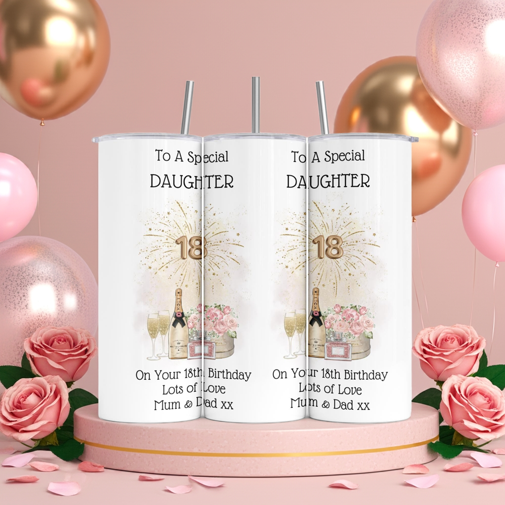 Personalised Insulated Tumbler Travel Bottle - 18th Birthday Daughter