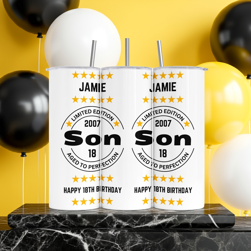 Personalised Insulated Tumbler Travel Bottle - 18th|21st Birthday Son
