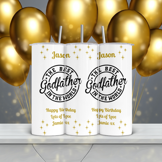 Personalised Tumbler Travel Sports Bottle - Best Godfather Design