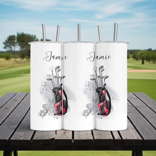 Personalised Tumbler Travel Sports Bottle - Golf Design