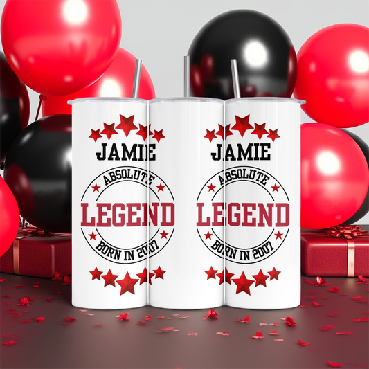 Personalised Tumbler Travel Sports Bottle - Absolute Legend Design