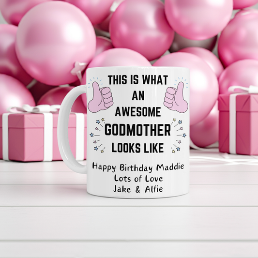 Personalised Mug - Awesome Godmother Design