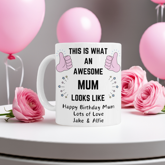 Personalised Mug - Awesome Pink Family Design
