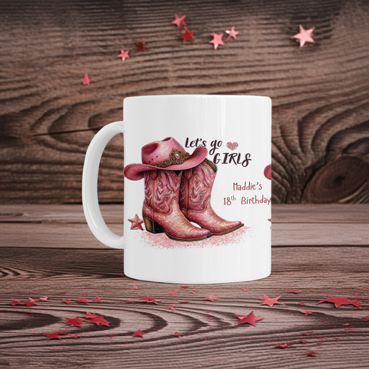 Personalised Mug - Cowgirl Boots Design