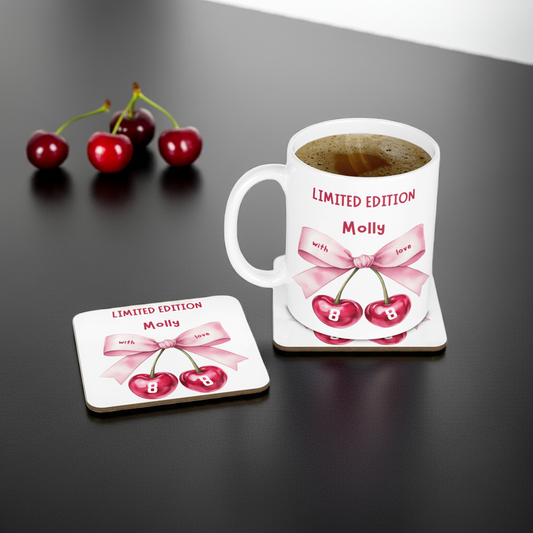 Personalised Mug & Coaster - Cherry 88 Design