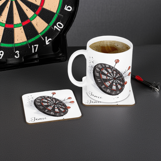 Personalised Mug & Coaster - Darts Design