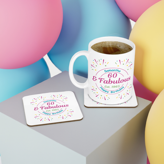 Personalised Mug & Coaster - Fabulous Birthday
