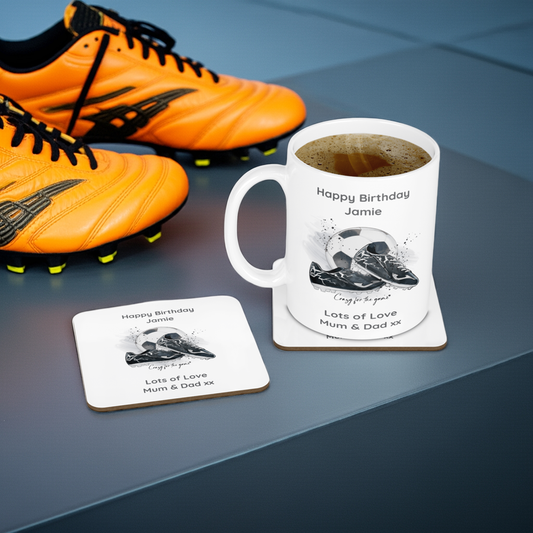 Personalised Mug & Coaster - Football Crazy