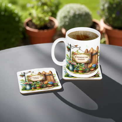 Personalised Mug & Coaster - Garden Design