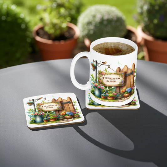 Personalised Mug & Coaster - Garden Design
