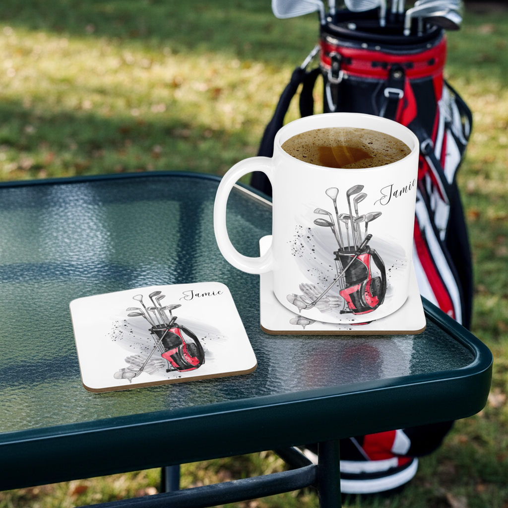 Personalised Mug & Coaster - Golf Design