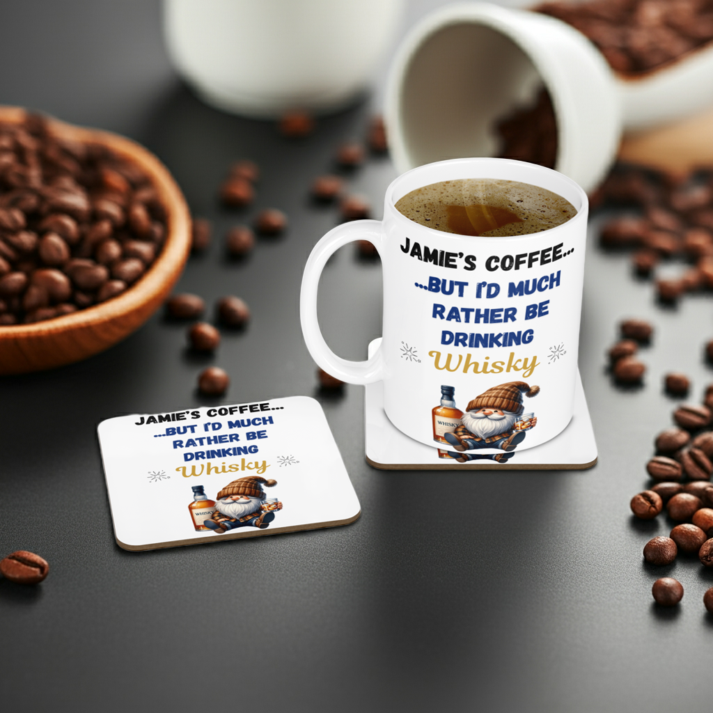 Personalised Mug & Coaster - Rather Be Drinking Whisky Design