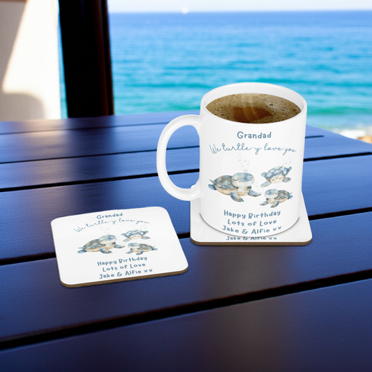 Personalised Mug & Coaster - Turtles Design
