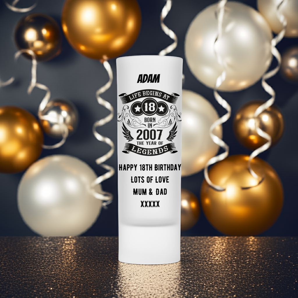 Personalised Shot Glass - 18th Birthday