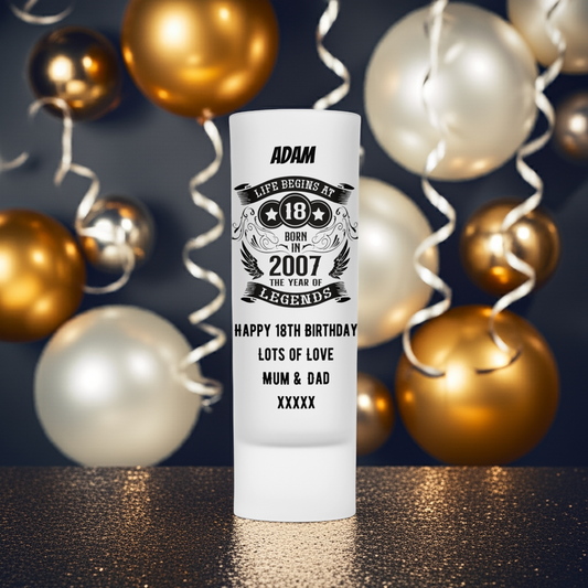Personalised Shot Glass - 18th Birthday