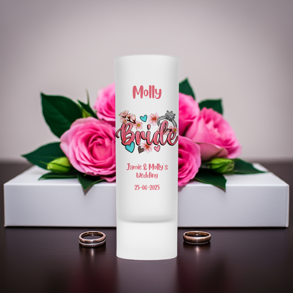 Personalised Shot Glass - Bride Wedding