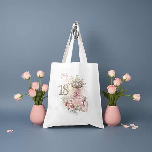 Personalised Tote Shopping Bag - 18th Birthday Crown