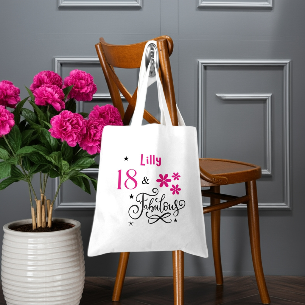 Personalised Tote Shopping Bag - Birthday Fabulous