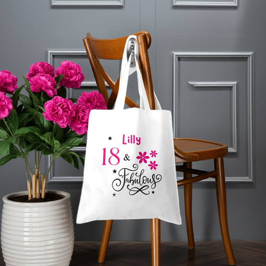Personalised Tote Shopping Bag - Birthday Fabulous