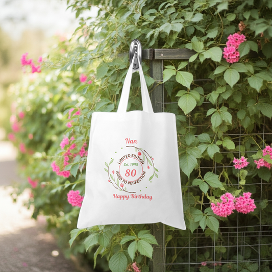 Personalised Tote Shopping Bag - Birthday Limited Edition Floral