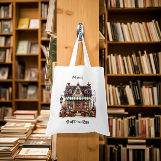 Personalised Tote Shopping Bag - Book Shop Design