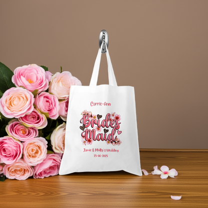 Personalised Tote Shopping Bag - Bridesmaid Wedding Design