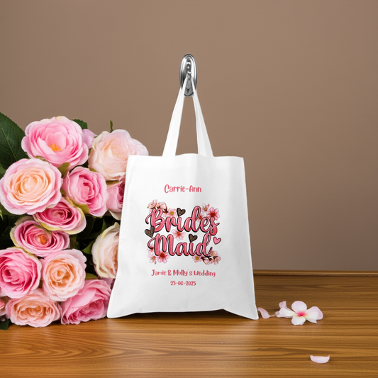 Personalised Tote Shopping Bag - Bridesmaid Wedding Design