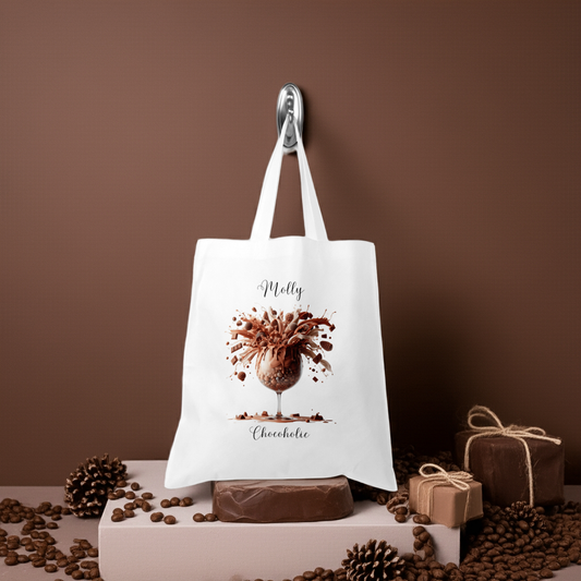 Personalised Tote Shopping Bag - Chocoholic Shake Design