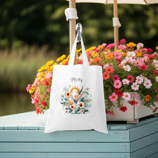 Personalised Tote Shopping Bag - Cocktail Design